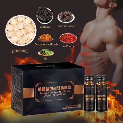 OEM LOGO Sealwort Cordyceps Militaris Oyster Peptide de Drank verbetert Mondelinge Vloeistof van de Duurzaamheids de Mannelijke Gezondheidszorg