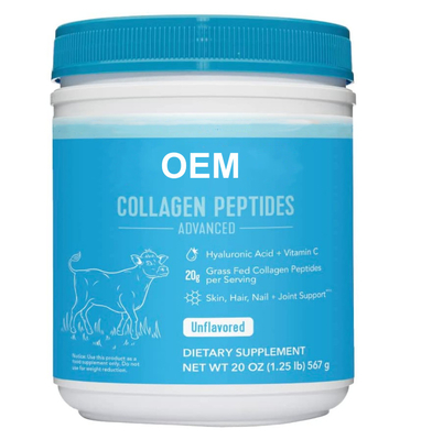 OEM Peptides van het Leveringscollageen Poeder met Hyaluronic Zuur en Vitamine C Unflavored 20 oz 10 oz