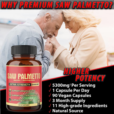 OEM prostate gezondheidssupplement dat Ashwagandha geschikt voor de mannelijke haargroei bevat zag palmpoeder