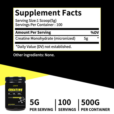 OEM Food Diet Supplement creatine monohydraat 500g wei creatine monohydraat Poeder