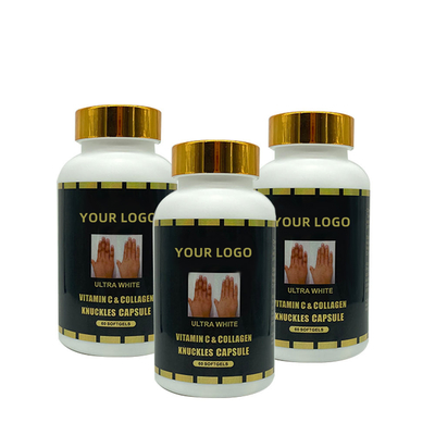 OEM Ultra White Vitamine C &amp; Collageen Knokkels Capsules 60 Softgel voor het verwijderen van donkere knokkels, elleboog