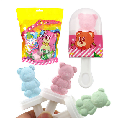 In zakken geperste Candy Teddybeer Lollipop / Bear Tablet Lollipop Candy OEM