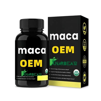 OEM zwarte maca-pillen mannelijke gezondheidsproducten zwarte maca-poeder mannen gebruiken maca ultimate plus