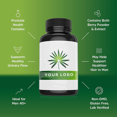 2 capsules Kruidensupplement voor het Haar Urinegezondheid van de Mensen Prostate Gezondheid 100 Capsules