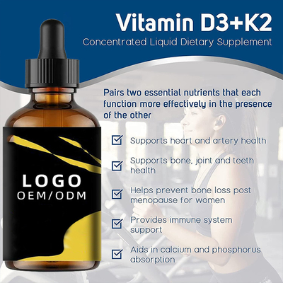 Organische van de de Olie Omega Vitamine van Vitamined3 K2 Dalingen MCT Vloeibare 5000 IU OEM van D