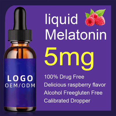 het de Biotinecollageen van 50ml 5Mg laat vallen OEM Natuurlijke Melatonin de Slaaphulp van de Dalingen Volwassen Nacht