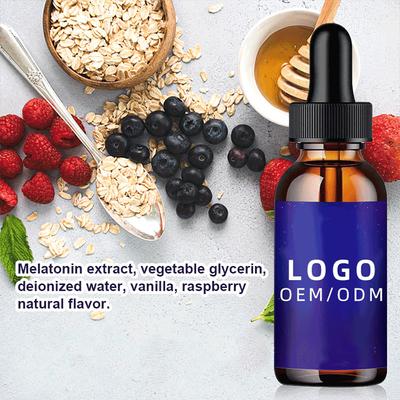 het de Biotinecollageen van 50ml 5Mg laat vallen OEM Natuurlijke Melatonin de Slaaphulp van de Dalingen Volwassen Nacht