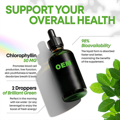 Glutenvrije biotine collageendruppels OEM ODM chlorofyl vloeibare druppels