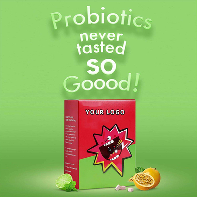 Sugar Free Oral Probiotic Bubble-Ruitentablet 3 Miljard CFU voor de Gezondheid van Tandengommen en Verse Adem