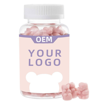 De haargezondheid vult de vitaminenbiotine aan van vrouwen de roze het haaruitbreiding van teddybeer gummies folic zure veganformula