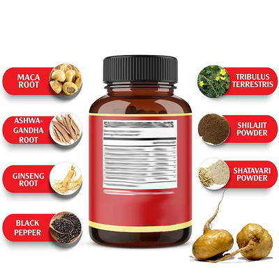 Biologische mannelijke voedingssupplementen Maca Plus capsules Sterke man pillen