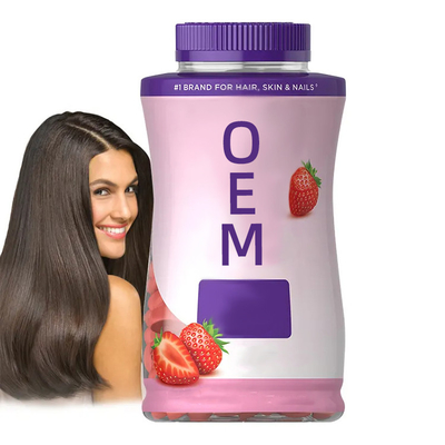 Haargroei Aardbeien Vitamine Gummies Custom Private Label
